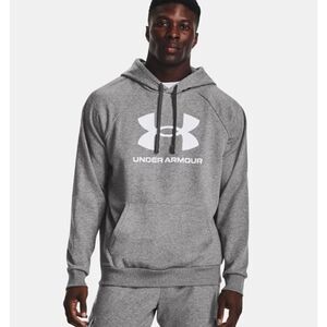 NWT Under Armour XXL Men’s Rival Fleece Logo Hoodie Light Heather Grey 2XL